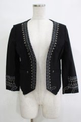 OZZ ANGELO / ノーカラージャケット  黒 H-25-11-07-050-OO-JA-KB-ZH