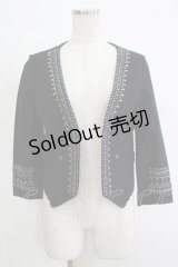 OZZ ANGELO / ノーカラージャケット  黒 H-25-11-07-050-OO-JA-KB-ZH