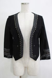 OZZ ANGELO / ノーカラージャケット  黒 H-25-11-07-050-OO-JA-KB-ZH