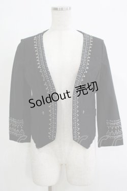 画像1: OZZ ANGELO / ノーカラージャケット  黒 H-25-11-07-050-OO-JA-KB-ZH