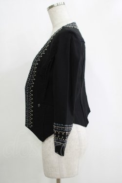 画像2: OZZ ANGELO / ノーカラージャケット  黒 H-25-11-07-050-OO-JA-KB-ZH