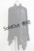 Ozz Croce / プリント切替アシメシャツ  黒 H-25-11-07-052-OO-BL-KB-ZH