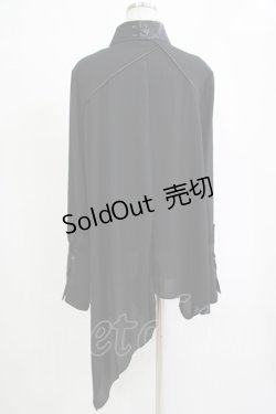 画像3: Ozz Croce / プリント切替アシメシャツ  黒 H-25-11-07-052-OO-BL-KB-ZH