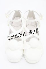 Amavel / ファーぽんリボン付クロスパンプス L オフ H-25-11-07-1001-CA-SH-NS-ZH