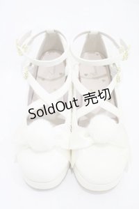 Amavel / ファーぽんリボン付クロスパンプス L オフ H-25-11-07-1001-CA-SH-NS-ZH