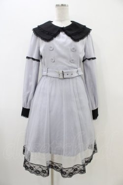 画像1: Bubbles / セーラーダブルリボンワンピース Free サックス/ブラック H-25-11-07-1034-CA-OP-NS-ZH