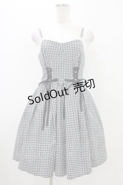 画像1: Ank Rouge / ギンガムスピンドルキャミワンピース M ブラック H-25-11-07-1035-CA-OP-NS-ZH