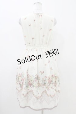 画像2: axes femme / シアーチェック花柄ワンピース M 生成り H-25-11-07-1037-AX-OP-NS-ZH