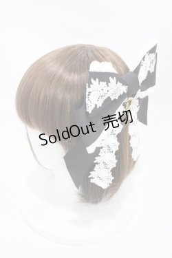 画像1: BABY,THE STARS SHINE BRIGHT / Lilinaリボンバレッタ  ブラック/オフ白 H-25-11-07-1005-BA-AC-NS-ZH