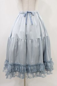 axes femme kawaii / レースフリルペチスカート M サックス H-25-11-07-1040-AX-SK-NS-ZH