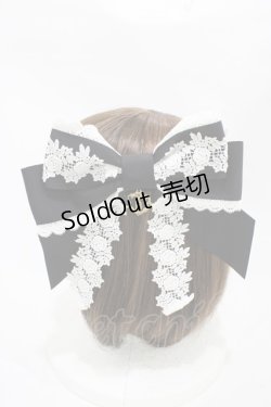 画像2: BABY,THE STARS SHINE BRIGHT / Lilinaリボンバレッタ  ブラック/オフ白 H-25-11-07-1005-BA-AC-NS-ZH