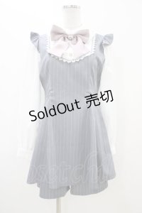 Ank Rouge / Bigリボンストライプコンビネゾン M グレー H-25-11-07-1042-CA-OP-NS-ZH