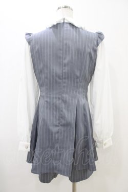 画像2: Ank Rouge / Bigリボンストライプコンビネゾン M グレー H-25-11-07-1042-CA-OP-NS-ZH