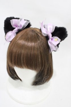 画像1: BABY,THE STARS SHINE BRIGHT / ねこみみファークリップ  ブラック H-25-11-07-1006-BA-AC-NS-ZH