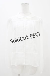 Franche Lippee / ピンタックブラウス M オフ H-25-11-07-1045-LO-BL-NS-ZH