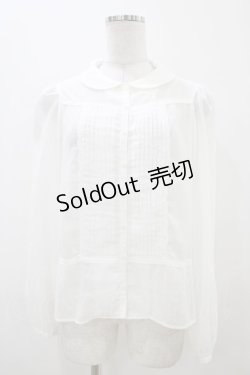 画像1: Franche Lippee / ピンタックブラウス M オフ H-25-11-07-1045-LO-BL-NS-ZH