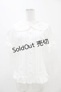lolitime（海外ロリータブランド） / 刺繍衿ブラウス M オフ H-25-11-07-1046-0-BL-NS-ZH