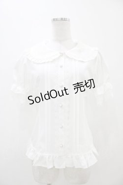 画像1: lolitime（海外ロリータブランド） / 刺繍衿ブラウス M オフ H-25-11-07-1046-0-BL-NS-ZH