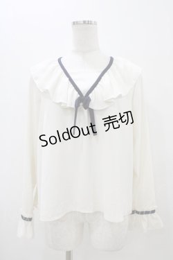 画像1: Fi.n.t / パイピングリボンラッフルカラーブラウス Free OFFWHITE H-25-11-07-1048-CA-BL-NS-ZH