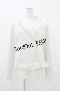 画像1: axes femme POETIQUE / スエードフリルライダースJK M ベージュ H-25-11-07-1050-AX-JA-NS-ZH