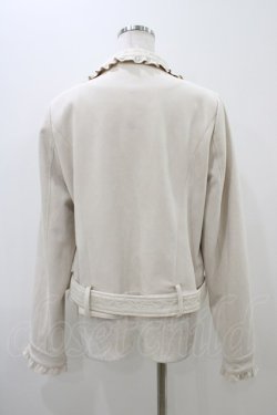 画像2: axes femme POETIQUE / スエードフリルライダースJK M ベージュ H-25-11-07-1050-AX-JA-NS-ZH