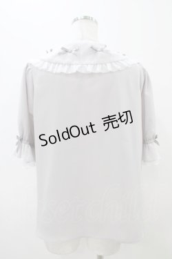 画像2: axes femme Kawaii / プチリボン半袖ブラウス M グレー H-25-11-07-1052-AX-BL-NS-ZH