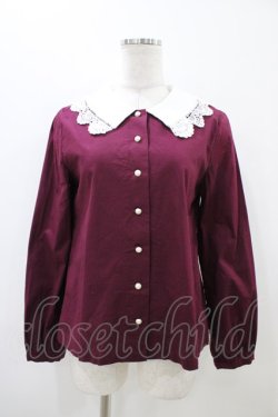 画像1: mayla classic / Laprinp girls' schoolレース襟ブラウス Free ボルドー H-25-11-07-1054-0-BL-NS-ZH