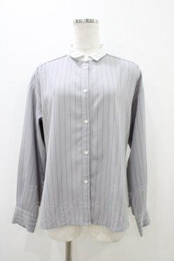 画像1: an another angelus / 角衿シャツブラウス Free GRAY×WHITE H-25-11-07-1057-CA-BL-NS-ZH