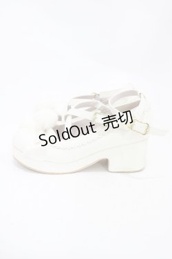 画像2: Amavel / ファーぽんリボン付クロスパンプス L オフ H-25-11-07-1001-CA-SH-NS-ZH