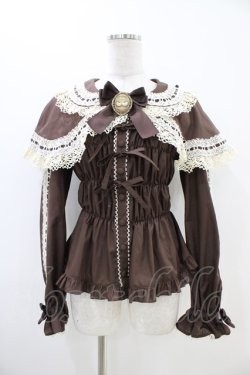 画像1: metamorphose / 木漏れ日のトロイメライ ケープ付き長袖ブラウス Free ブラウン H-25-11-07-1017-ME-BL-NS-ZH