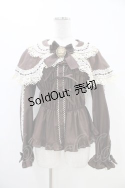 画像1: metamorphose / 木漏れ日のトロイメライ ケープ付き長袖ブラウス Free ブラウン H-25-11-07-1017-ME-BL-NS-ZH