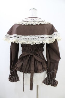 画像2: metamorphose / 木漏れ日のトロイメライ ケープ付き長袖ブラウス Free ブラウン H-25-11-07-1017-ME-BL-NS-ZH