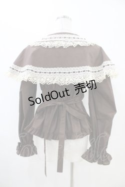 画像2: metamorphose / 木漏れ日のトロイメライ ケープ付き長袖ブラウス Free ブラウン H-25-11-07-1017-ME-BL-NS-ZH