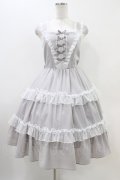 axes femme kawaii / プチリボンジャンパースカート M グレー H-25-11-07-1022-AX-OP-NS-ZH