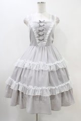 axes femme kawaii / プチリボンジャンパースカート M グレー H-25-11-07-1022-AX-OP-NS-ZH