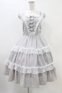 axes femme kawaii / プチリボンジャンパースカート M グレー H-25-11-07-1022-AX-OP-NS-ZH