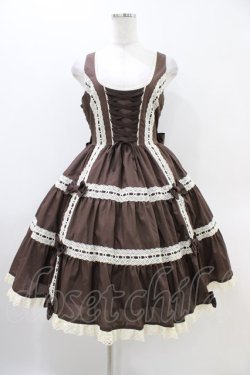 画像1: metamorphose / 木漏れ日のトロイメライ ティアードジャンパースカート サイズ1 ブラウン H-25-11-07-1023-ME-OP-NS-ZH