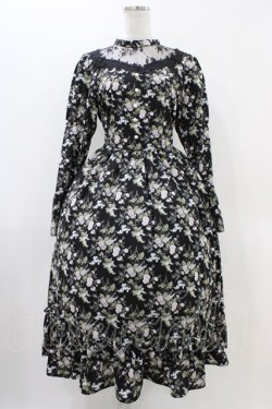 画像1: Kurumi Collaboration / KRハナジゴスリーブワンピース M ブラック H-25-11-07-1024-0-OP-NS-ZH