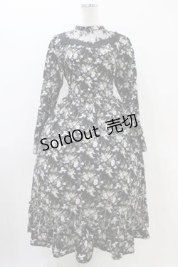 画像1: Kurumi Collaboration / KRハナジゴスリーブワンピース M ブラック H-25-11-07-1024-0-OP-NS-ZH