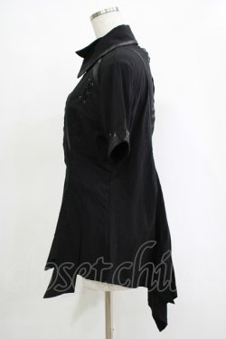 画像2: Ozz Croce / ダブルカラー刺繍ブラウス  黒 H-25-11-07-053-OO-BL-KB-ZH