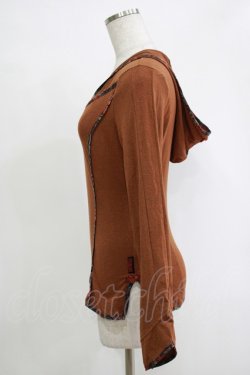 画像2: Ozz oneste / ジャガードパイピングプルパーカー  茶 H-25-11-07-054-OO-TO-KB-ZH