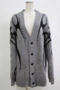 REFLEM / トライバルニットカーディガン  グレー H-25-11-07-057-PU-TO-KB-ZH