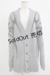REFLEM / トライバルニットカーディガン  グレー H-25-11-07-057-PU-TO-KB-ZH