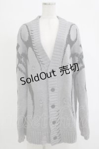 REFLEM / トライバルニットカーディガン  グレー H-25-11-07-057-PU-TO-KB-ZH