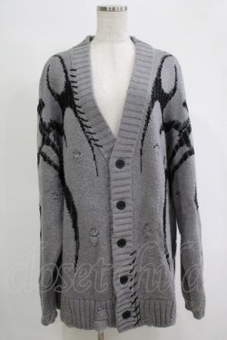 画像1: REFLEM / トライバルニットカーディガン  グレー H-25-11-07-057-PU-TO-KB-ZH
