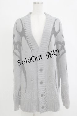 画像1: REFLEM / トライバルニットカーディガン  グレー H-25-11-07-057-PU-TO-KB-ZH