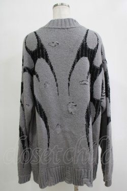 画像3: REFLEM / トライバルニットカーディガン  グレー H-25-11-07-057-PU-TO-KB-ZH