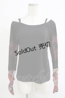 画像1: Qutie Frash / オフショルインナー  黒×赤 H-25-11-07-059-QU-TO-KB-ZH