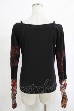 画像3: Qutie Frash / オフショルインナー  黒×赤 H-25-11-07-059-QU-TO-KB-ZH