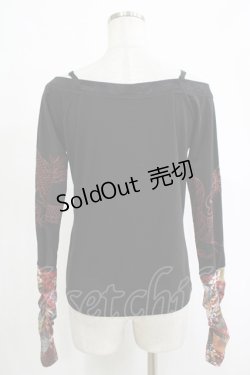 画像3: Qutie Frash / オフショルインナー  黒×赤 H-25-11-07-059-QU-TO-KB-ZH